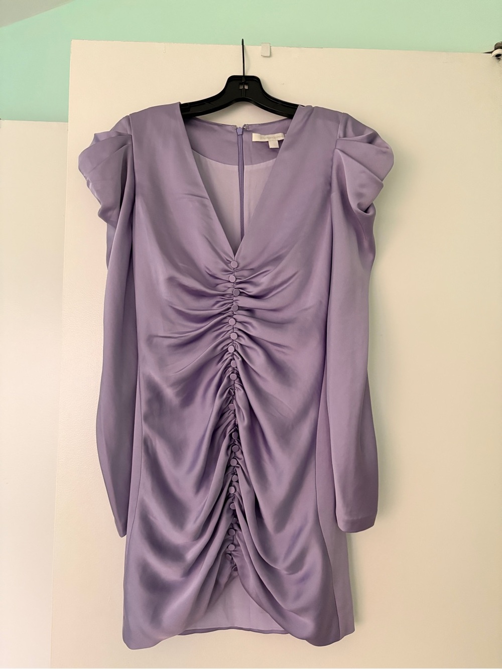 Jonathan Simkhai Lilac V-Neck Satin Dress